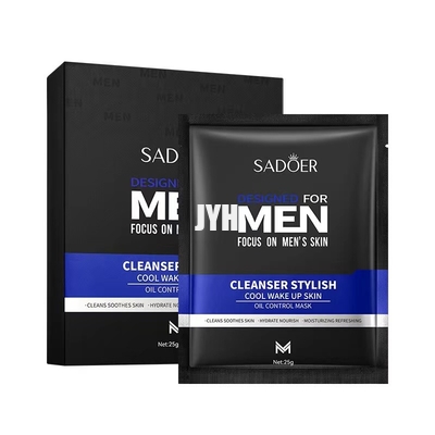 MSDS 남성용 스킨케어 제품 모이스처라이징 화이트닝 너리싱 내추럴 클렌징 페이셜 시트 마스크