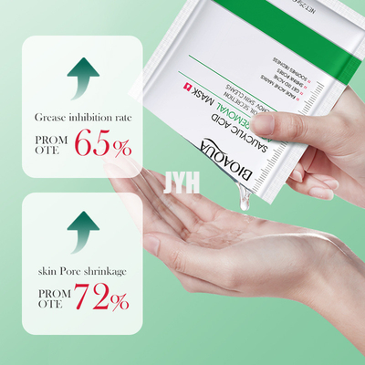 피부보습 얼굴 시트 마스크를 밝게 하는 OEM 살리실 산 좌창 마스크 수축 기공