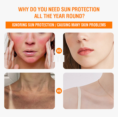 색 자외선 차단 로션과 모든 자연적 Spf 50 산화 아연 차단제에 수분을 공급하기