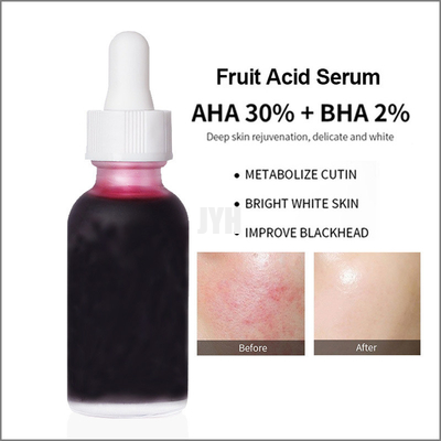 MSDS OEM 스킨 케어 제품 중성 AHA 과일 산성 액체 큐티클 부드럽게 여드름 블랙 헤드 페이셜 에센스 제거