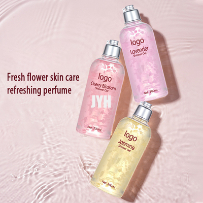 300ml OEM 피부 관리 제품 꽃잎 향수 청소 수분화 샤워 젤